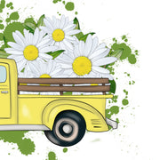 Yellow Truck With Flowers | PNG Sublimation