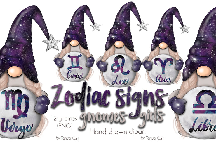 Zodiac Signs Gnomes Girls